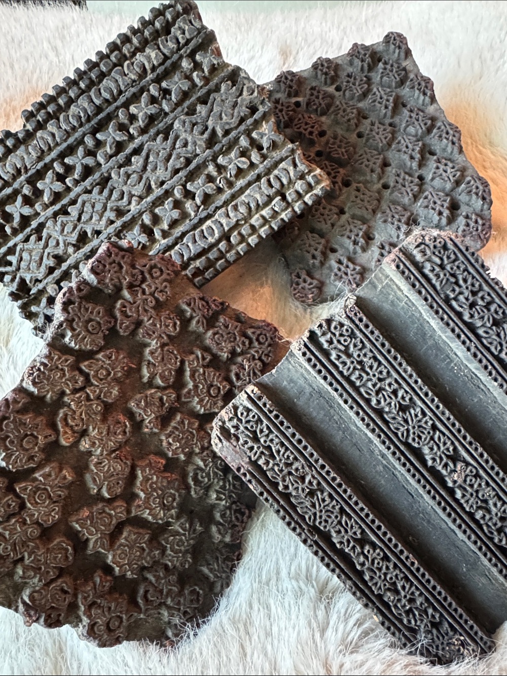 Indonesian Wood Textile Printing Blocks - Brown